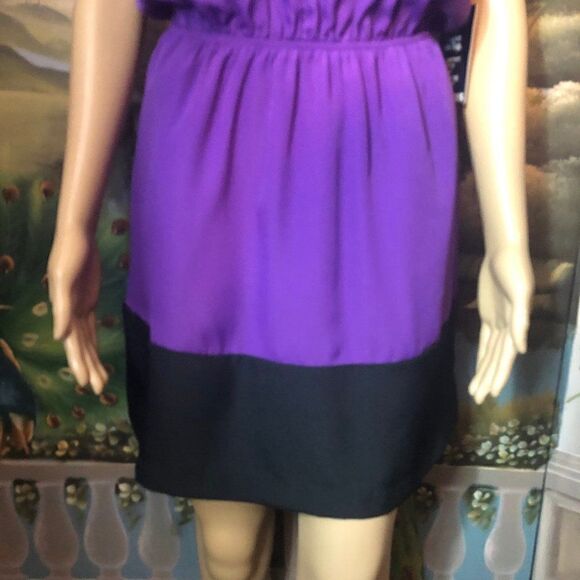 NWOT Express Purple Color block High Neck Dress-XS - Picture 3 of 6